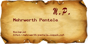 Mehrwerth Pentele névjegykártya